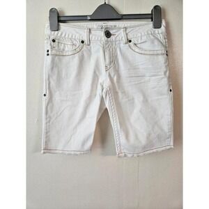 Vintage 2010 Aeropostale White Jean Shorts Size 5/6 Indie Y2K Core Stretch